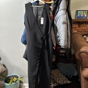 BCBGMaxAzria Black Sleeveless Jumpsuit